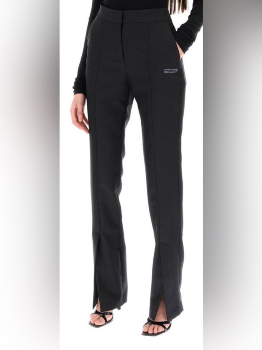 Off-White “Corporate” Tailored Flare Pants Black Size 38 (US 4) NWT‎